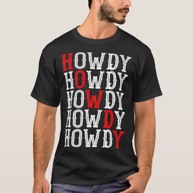 Retro Vintage Howdy Cowgirl Rodeo Western T Shirt (Framsida)