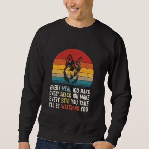 Retro Vintage Hund Funny Husky Hundägare Älskare H Lång Ärmad Tröja