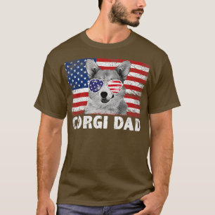 Retro Vintage Hund Puppy Älskare Corgi Pappa Pappa T Shirt