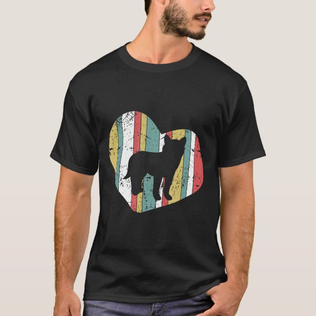 Retro Vintage Husky Heart T Shirt (Framsida)