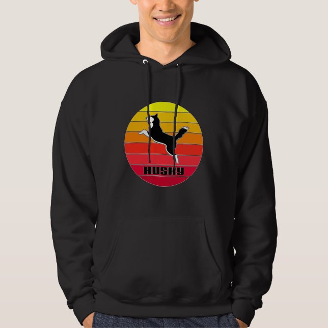 Retro Vintage Husky Hoodie (Framsida)
