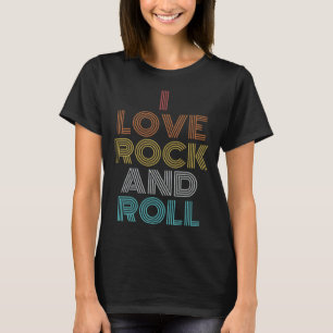 Retro Vintage I Kärlek Rock and roll T Shirt