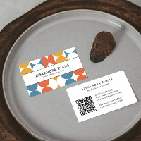 Retro Vintage-inspirerad gult för blå orange QR CO