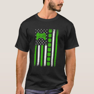 Retro Vintage Irish USA flagga Sport Video Game St T Shirt