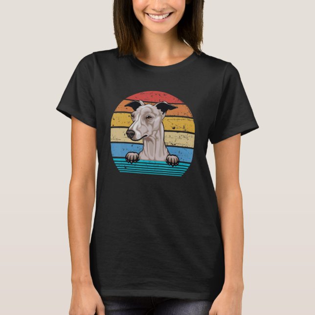Retro Vintage Italy Greyhound T Shirt (Framsida)