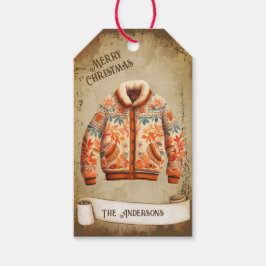 Retro Vintage Jacka God jul Presentetikett