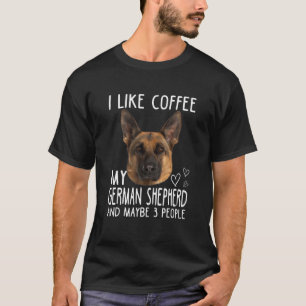 Retro Vintage Jag gillar kaffe min tyska Hund. T Shirt