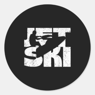 Retro Vintage Jet Ski Vatten sport Watercraft Skii Runt Klistermärke