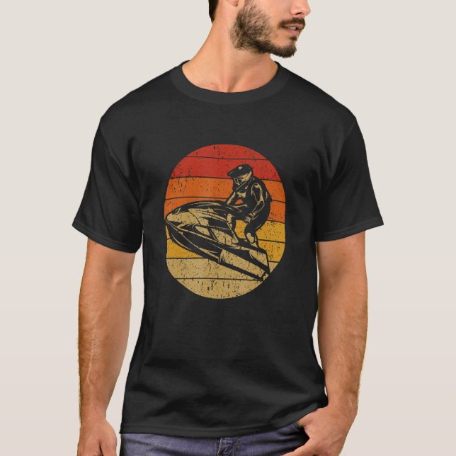Retro Vintage Jetski Watersport Jetskier T Shirt (Framsida)