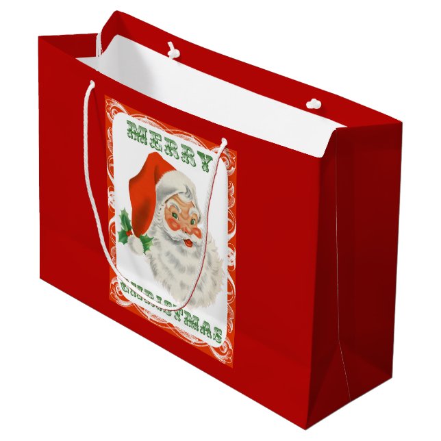 Retro Vintage Jolly Jultomten jul (Framsidan Vinklad)