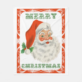 Retro Vintage Jolly Jultomten jul Fleecefilt