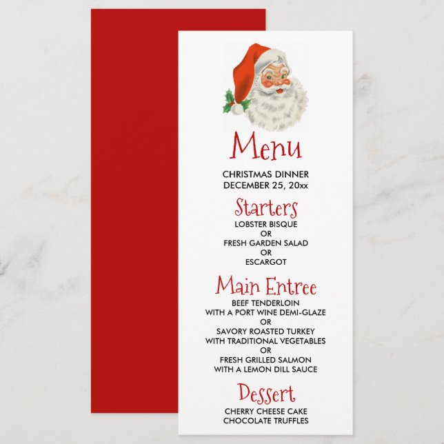 Retro Vintage Jolly Jultomten jul Inbjudningar (Fram/baksida)