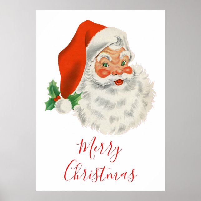 Retro Vintage Jolly Jultomten jul Poster (Framsidan)