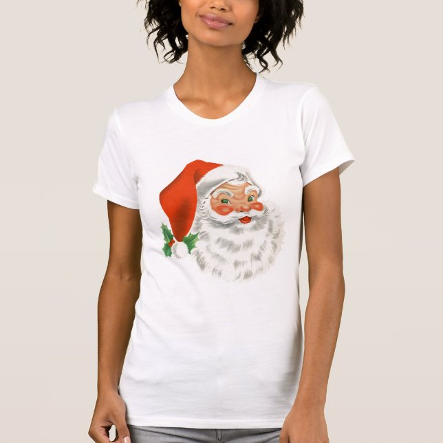 Retro Vintage Jolly Jultomten jul T Shirt (Framsida)