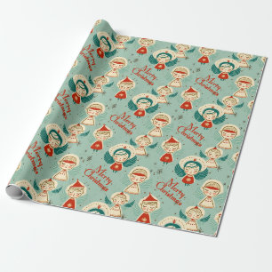 Retro Vintage jul Änglar Presentpapper