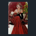 Retro vintage jul art deco dam poster<br><div class="desc">design av www.etsy.com/Shop/VanityFlairDesigns</div>