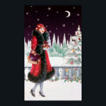 Retro vintage jul art deco dam poster<br><div class="desc">design av www.etsy.com/Shop/VanityFlairDesigns</div>