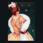 Retro vintage jul art deco dam poster<br><div class="desc">design av www.etsy.com/Shop/VanityFlairDesigns</div>