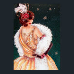 Retro vintage jul art deco dam poster<br><div class="desc">design av www.etsy.com/Shop/VanityFlairDesigns</div>