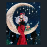 Retro vintage jul art deco dam poster<br><div class="desc">design av www.etsy.com/Shop/VanityFlairDesign</div>