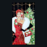 Retro vintage jul art deco dam poster<br><div class="desc">design av www.etsy.com/Shop/VanityFlairDesign</div>