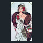 Retro vintage jul art deco dam poster<br><div class="desc">design av www.etsy.com/Shop/VanityFlairDesigns</div>
