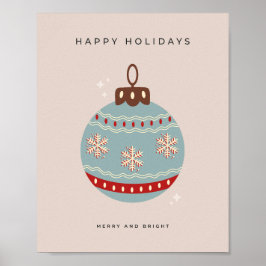 Retro Vintage jul Bauble Poster