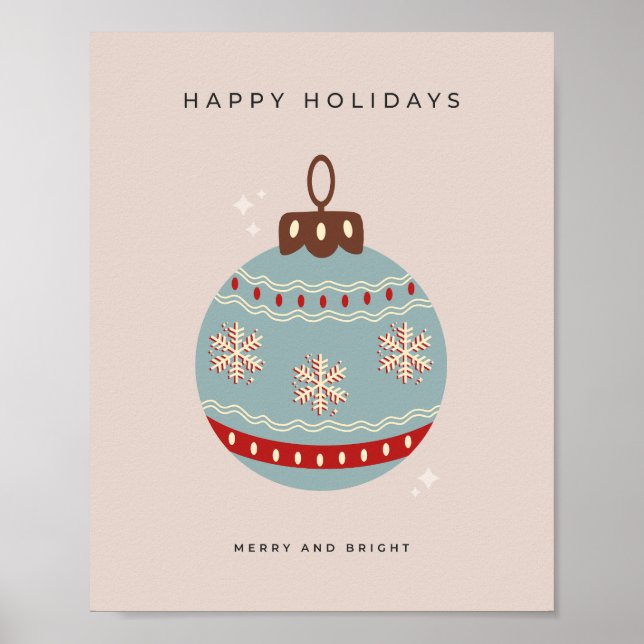 Retro Vintage jul Bauble Poster (Framsidan)