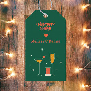 Retro Vintage jul Festive Cheers Presentetikett