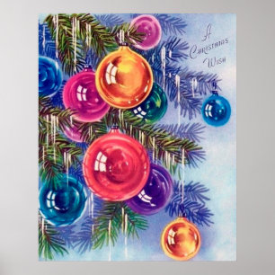 Retro vintage jul Helgdag poster lökar