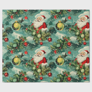 Retro Vintage-jul: jultomtens vinterglädje Presentpapper