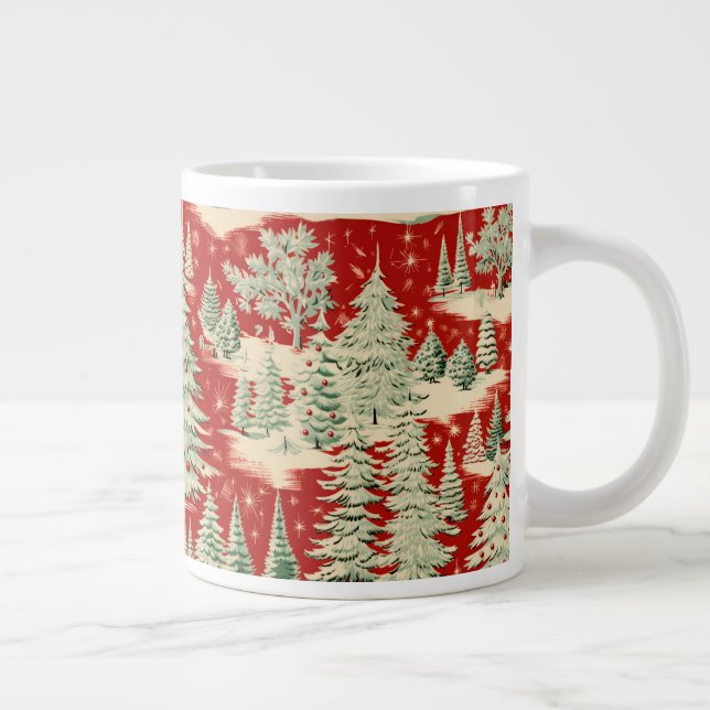 Retro Vintage Jul Landskap Jumbo Mugg (Höger)