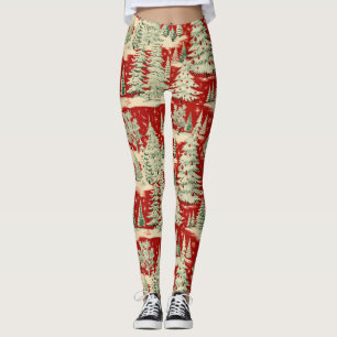 Retro Vintage Jul Landskap Leggings