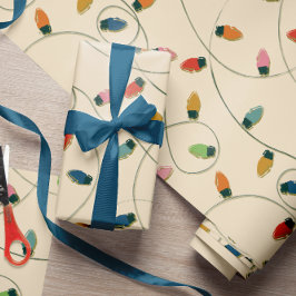 Retro Vintage jul Ljus Mönster Presentpapper
