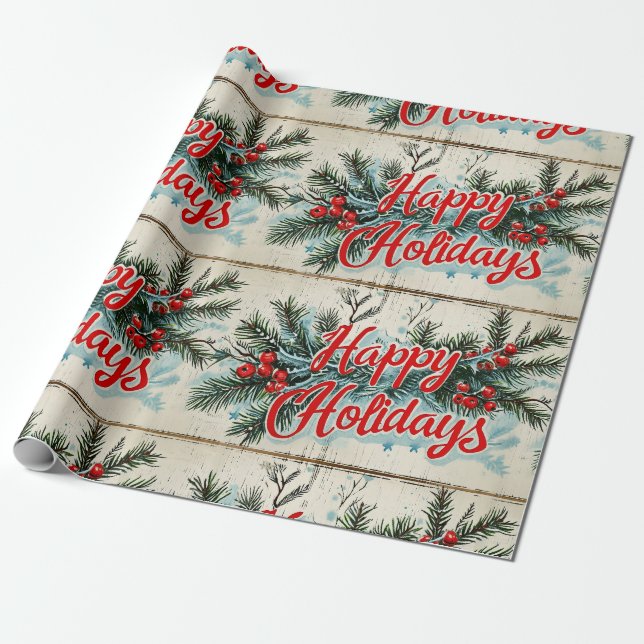 Retro Vintage jul: Mid Century Yuletide 2 Presentpapper (Utrullad)