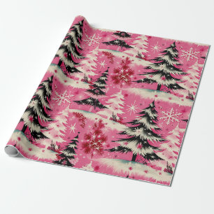 Retro Vintage-jul: Rosa Julafton 1950 Presentpapper