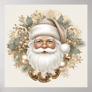 Retro Vintage Jul Santa Affisch