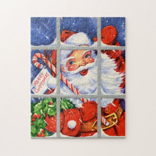retro vintage jul Santa Holliday Pussel