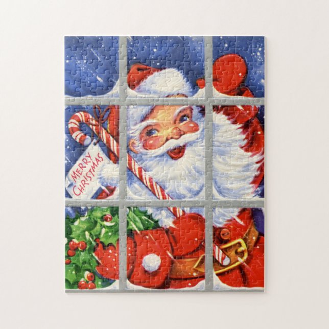 retro vintage jul Santa Holliday Pussel (Vertikal)