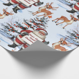Retro Vintage-jul: Santa & Reindeer Presentpapper