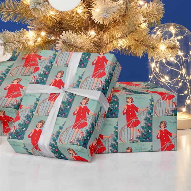 Retro vintage jul Sister party med sida Presentpapper (Helgdagar)