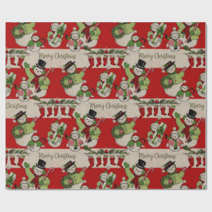 Retro Vintage-jul: Snögubbe-familjen Presentpapper