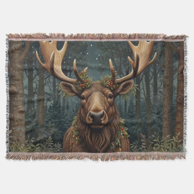 Retro vintage julälg filt (Framsidan)