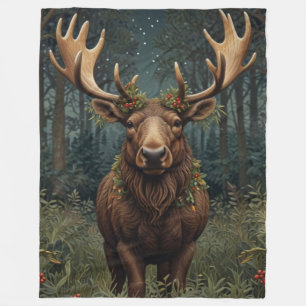 Retro vintage julälg fleecefilt