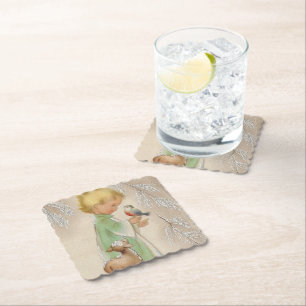 Retro Vintage julbarn party underlägg Papper
