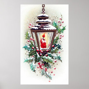Retro vintage-julklampaHoliday-poster Poster