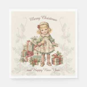 Retro Vintage-julklappar Pappersservett