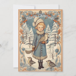 Retro Vintage-julkort. Anpassa din egen Julkort