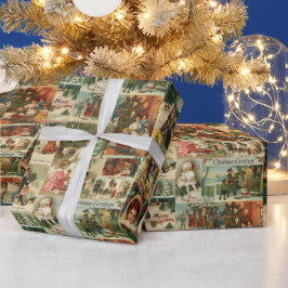 Retro Vintage julkort collage Presentpapper