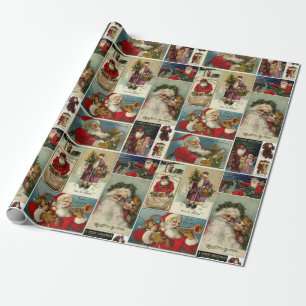 Retro Vintage Julkort Kollage Presentpapper